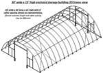 38'Wx80'Lx15'H enclosed arch shed